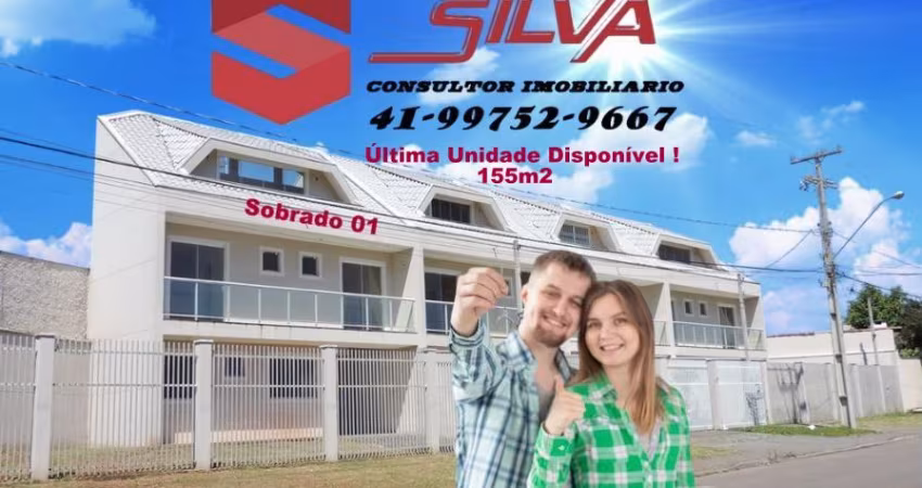 obrado c/155m²  - 02 Qtos c/ Sacadas sendo 01 Suíte -  Amplo Ático p/ 3º Quarto -  Bairro Emiliano Perneta -  Pinhais