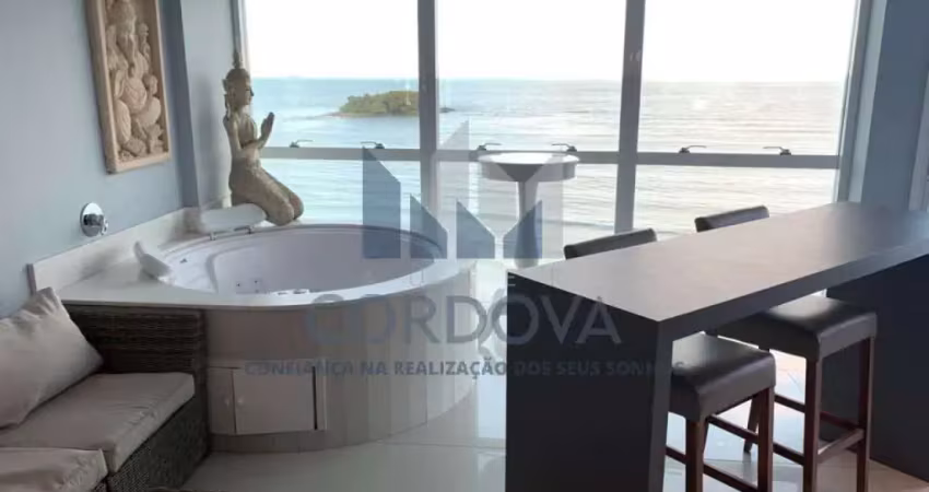 Aluguel temporada apartamento mobiliado frente mar, 03 dormitórios