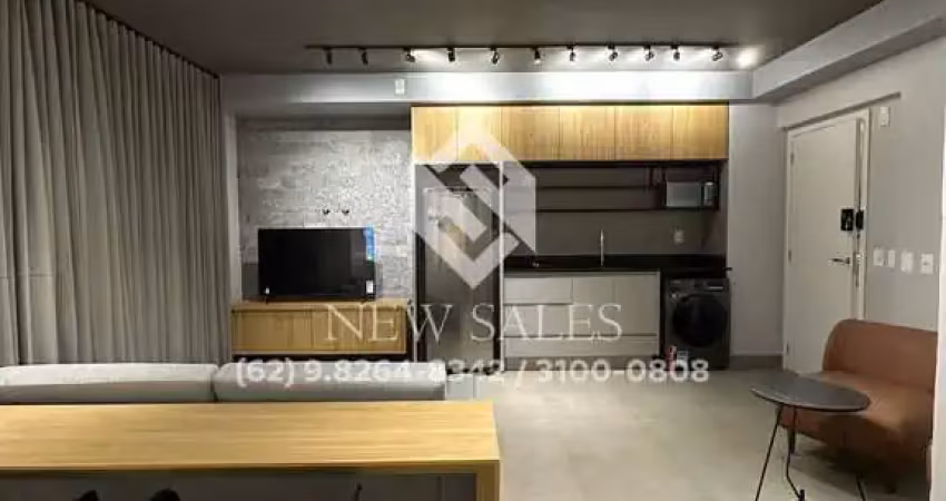 Flat mobiliado- 43 m², 1 quarto, 1 vaga, andar alto,- setor oeste