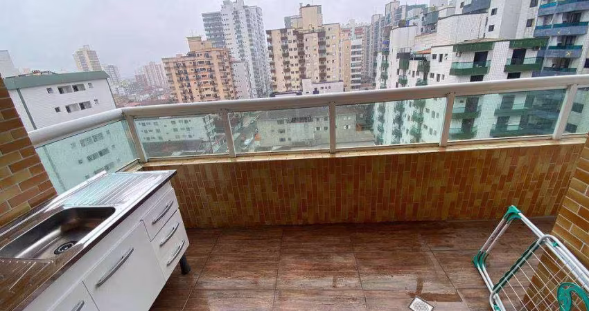 2 dorms, Mobiliado, Sacada Gourmet, Ocian, Praia Grande - Cód: ACT2361