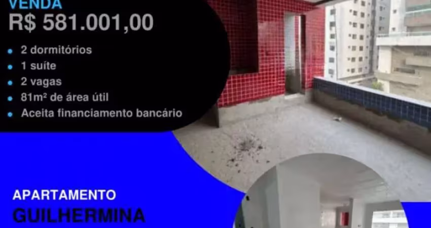 Ultima unidade!! guilhermina entrada de 44 mil - 2 dorms com 2 vagas - mude este ano