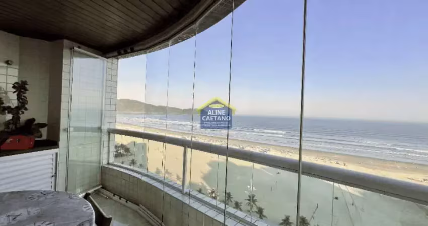 Loucura!! frente mar na guilhermina com vista imperdível e mobiliado - 3 dorms - 140m²