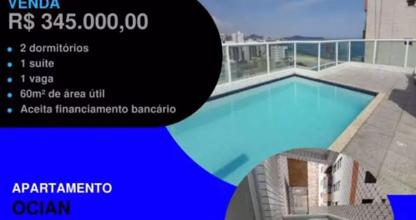 Psiu este baixou! de 360 mil por 345 mil 2 dorms piscina na cobertura na quadra do mar!
