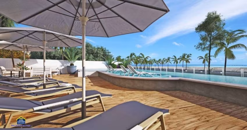 Prédio Frente Mar– Apto 02 dorms c/ Sacada, Lazer. Parc. Direto Entrada 84 mil