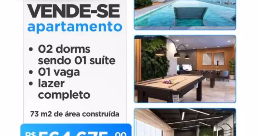 65 mil de entrada, 02 dorms, sendo 01 suíte, entrega em 2025!