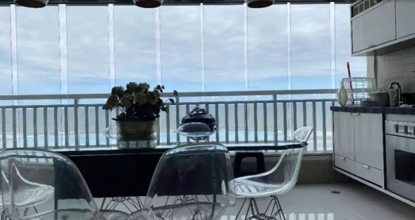 Apartamento frente mar alto padrão com 3 dorms 2 vagas! mobiliado!