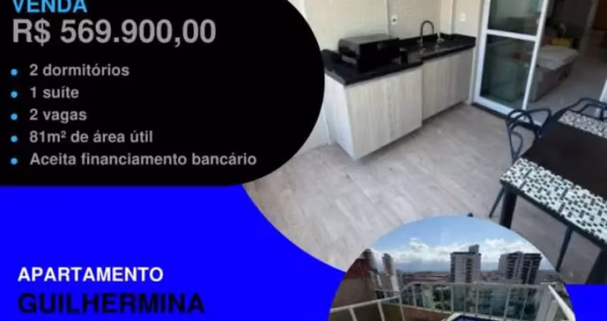 2 dorms com planejados na guilhermina - amplo com 2 vagas