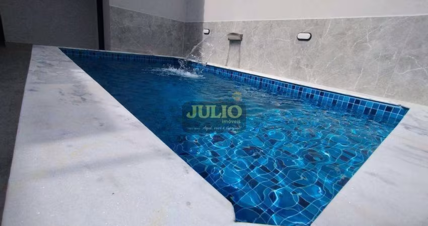 Casa à venda em Itanhaém, Baln Bopiranga, com 3 dormitórios sendo 1 suite + lavabo e piscina, com 87 m². Aceito financiamento bancário!