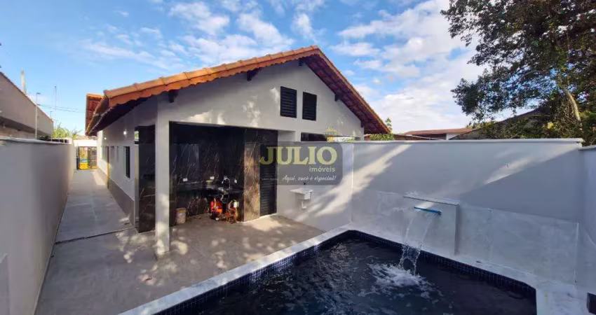 Casa com 3 dormitórios à venda no jardim suarão, itanhaém – com piscina, churrasqueira e a 800m da praia