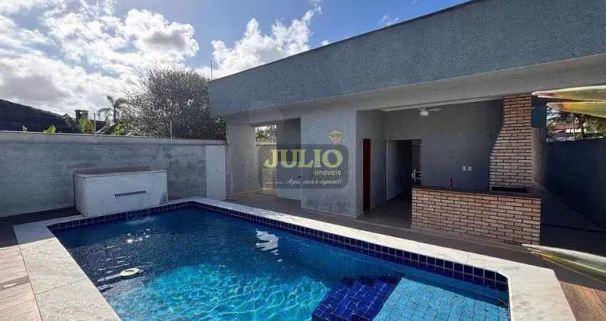 Casa nova à venda em itanhaém no bairro bopiranga – 60 metros da praia, 3 dormitórios, piscina e área gourmet