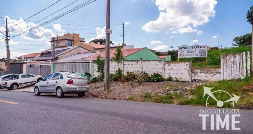Terreno à venda, 826 m² por R$ 1.100.000,00 - Capão Raso - Curitiba/PR