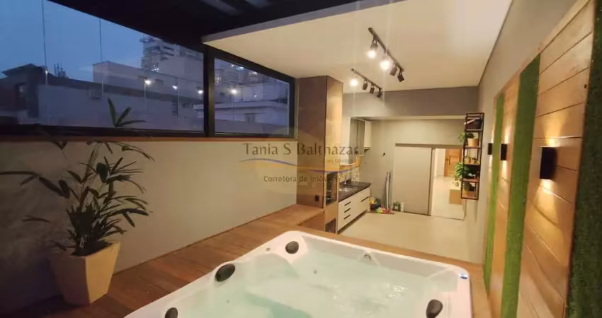 Cobertura com Vista Mar e Lazer Privativo. Bairro Pompéia - Santos/SP