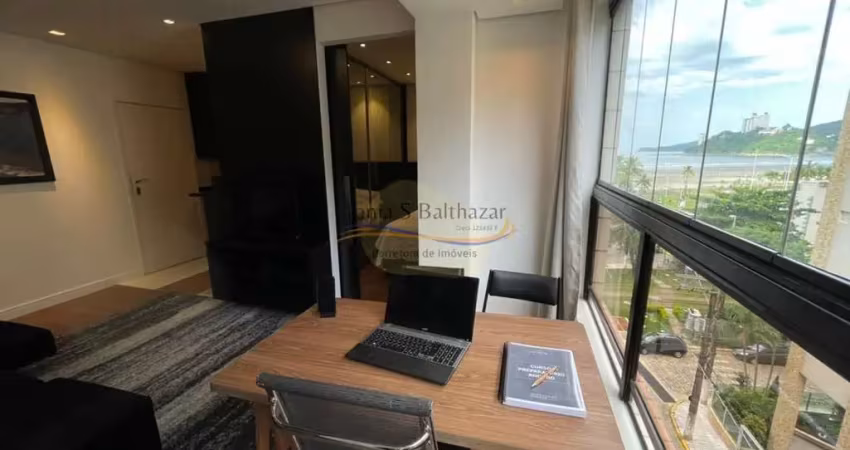 Lindo flat, porteira fechada com vista mar, itararé são vicente/sp.