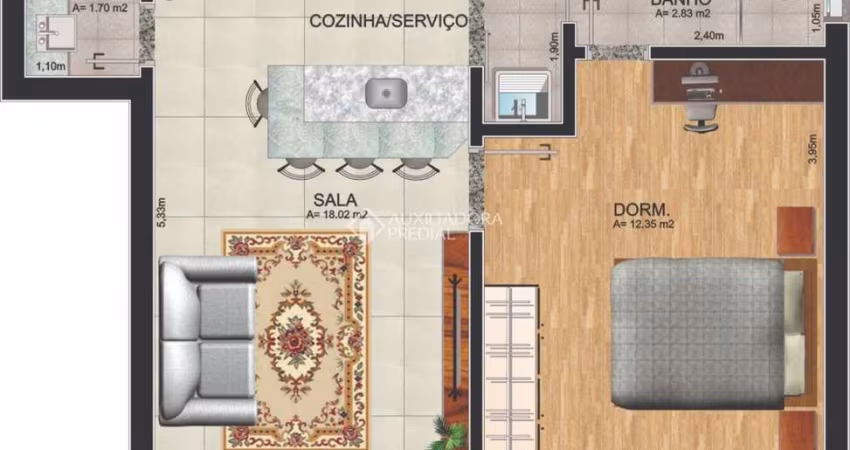 Apartamento com 1 quarto à venda na Rua Fernando Cortez, 553, Cristo Redentor, Porto Alegre