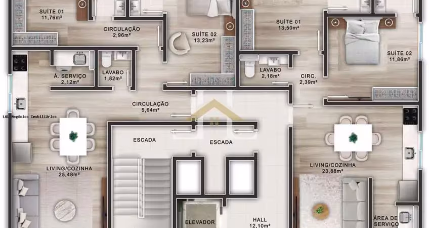 Apartamento para venda em balneário piçarras, centro, 2 dormitórios, sendo 2 suítes, 1 vaga