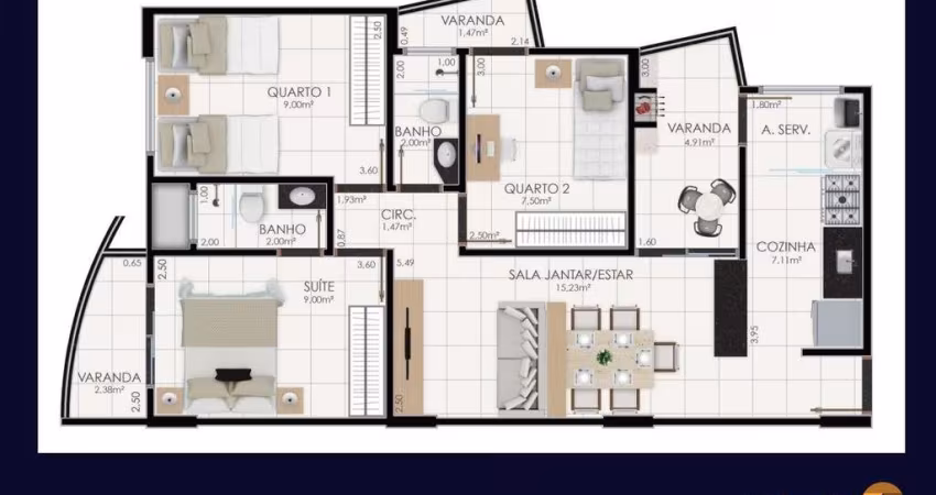 Apartamento com 3 quartos à venda na Rua Dona Josefina, 100, Jardim Bela Vista - Continuação, Aparecida de Goiânia