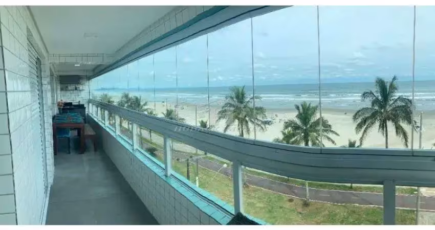 Apartamento 2 dorm - varanda gourmet - pé na areia e vista mar- jardim real - pg