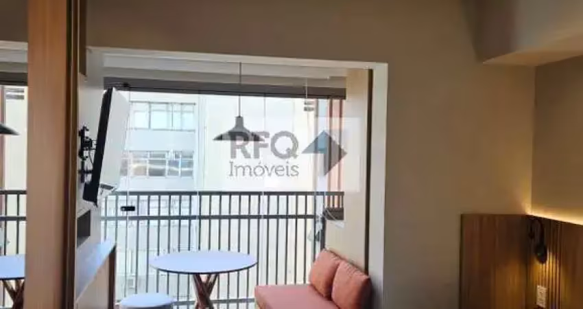 Studio de luxo para locação em condomínio no paraíso, são paulo-sp: 1 quarto, 1 sala, 1 banheiro - 22m².