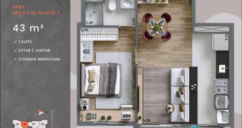 Apartamento com 1 suite à venda, 43 m² por r$ 348.000 - quinta da primavera - ribeirão preto/sp