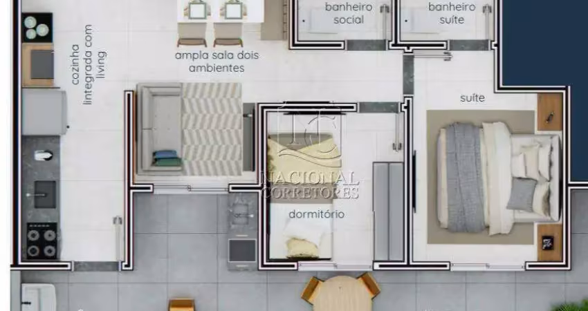 Apartamento garden à venda, 2 quartos, 1 suíte, 1 vaga, campestre - santo andré/sp