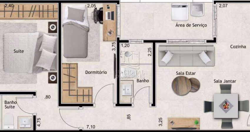 Apartamento com 2 dormitórios à venda, 50 m² - Centro - Santo André/SP
