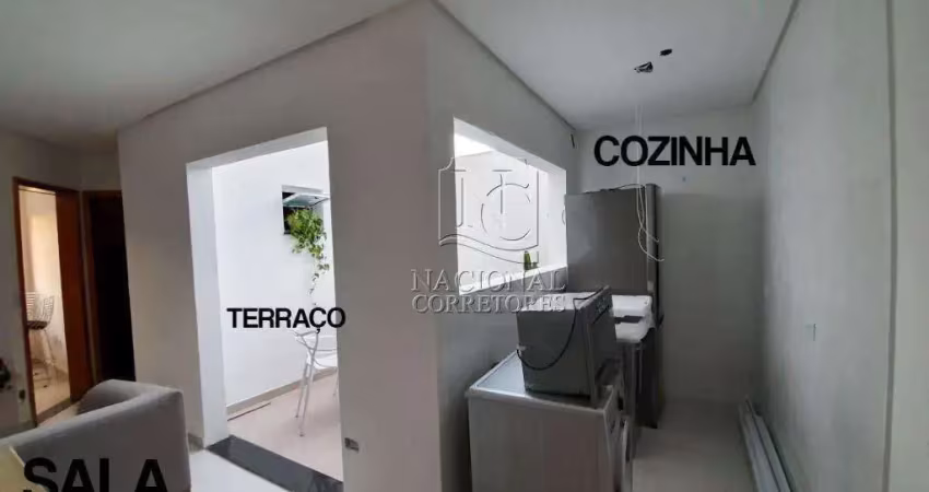 Apartamento sem condomínio, seminovo, à venda na vila scarpelli, com quintal e 1 vaga