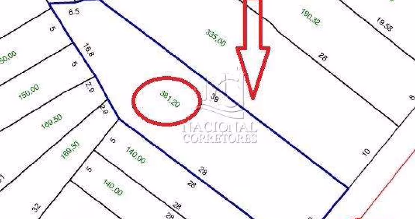 Terreno plano à venda, 381,20m² por R$ 690.000 - Parque Novo Oratório - Santo André/SP