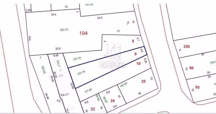 Terreno à venda, 231 m² por r$ 399.000,00 - vila leopoldina - santo andré/sp