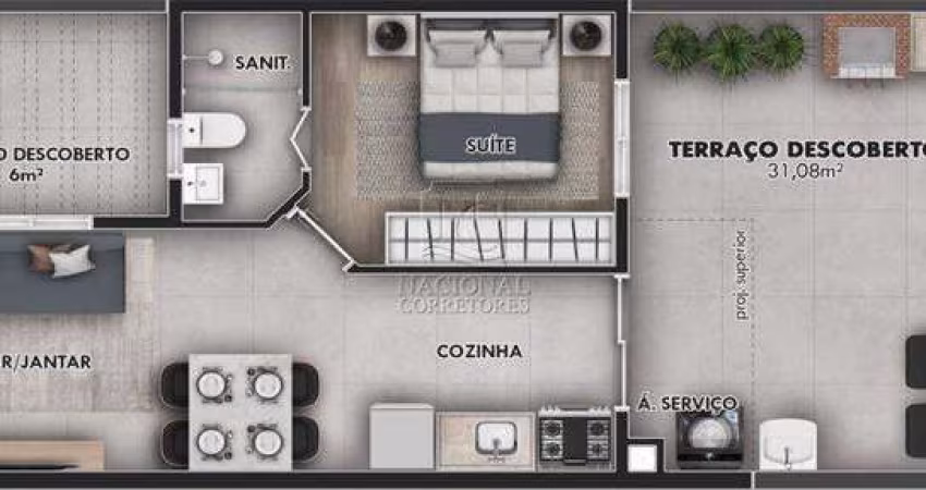 Cobertura Sem Condomínio à venda, 2 quartos, 1 suíte, 2 vagas, Vila Pires - Santo André/SP