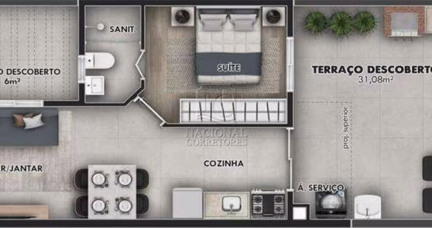 Cobertura Sem Condomínio à venda, 2 quartos, 1 suíte, 2 vagas, Vila Pires - Santo André/SP