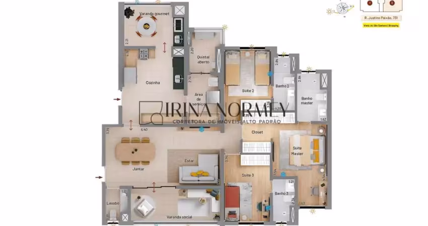 Passione patriane - apartamento á venda 3 suites no bairro jardim são caetano, são caetano do sul/sp