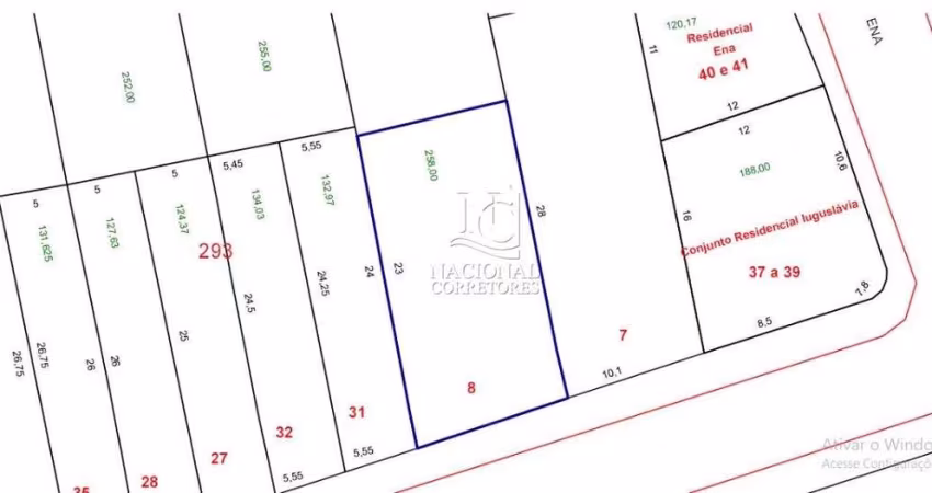 Terreno à venda, 258 m² por R$ 599.000,00 - Jardim das Maravilhas - Santo André/SP