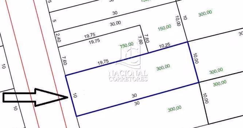 Terreno à venda, 300 m² por R$ 450.000,00 - Jardim Santo Alberto - Santo André/SP