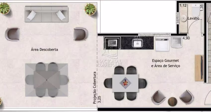 Cobertura com 2 dormitórios à venda, 150 m² - centro - santo andré/sp