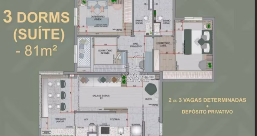 Apartamento à venda, 3 quartos, 1 suíte, 2 vagas, Santa Paula - São Caetano do Sul/SP