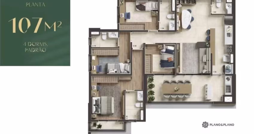 RR7913 Apartamento 107m² CONDOMÍNIO NID ALPHAVILLE - OPORTUNIDADE - 4 Dorms 2 Vagas - Barueri, SP - Ótima Localização - ALAMEDA ARAGUAIA