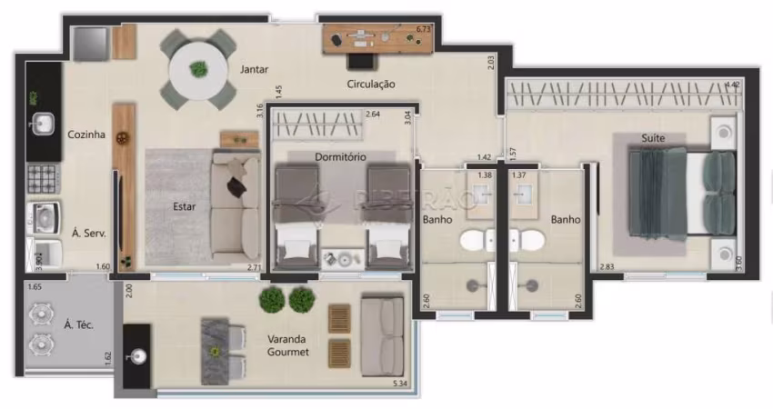 Apartamento para venda Residencial Monterrey 2 dormitórios, 1 suíte, 2 vaga