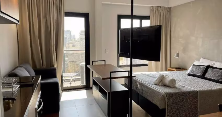 Apartamento no condomínio klubhaus higienópolis na vila buarque com 30m² 1 dormitório 1 banheiro 1 vaga