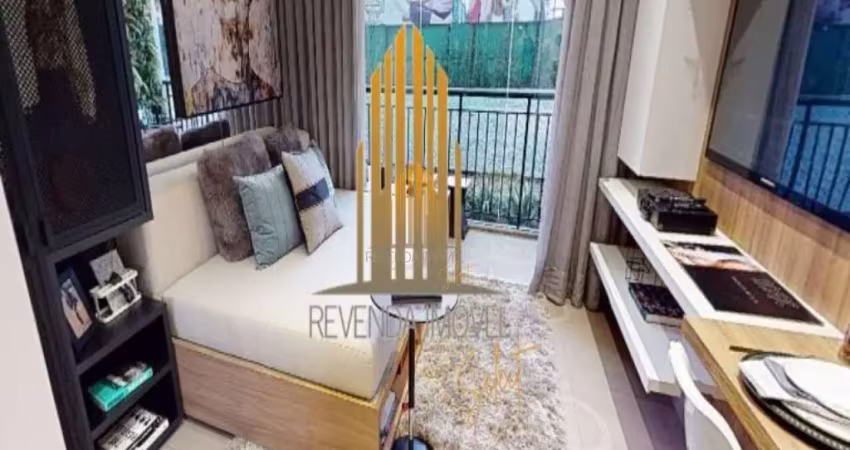 Condomínio constantino campo belo, studio de 34m² com 1 dormitório, varanda, sem vaga.