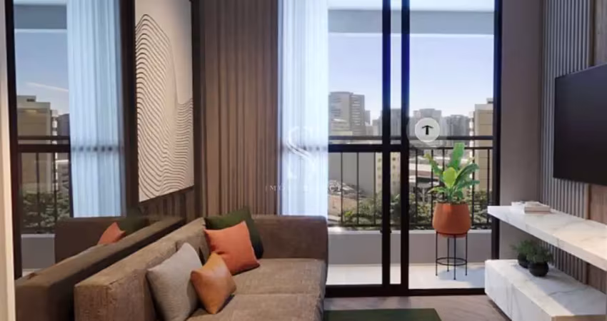 Condomínio my one estação perdizes - apartamento de 43m² com 2 dormitórios, sala, banheiro e vaga.
