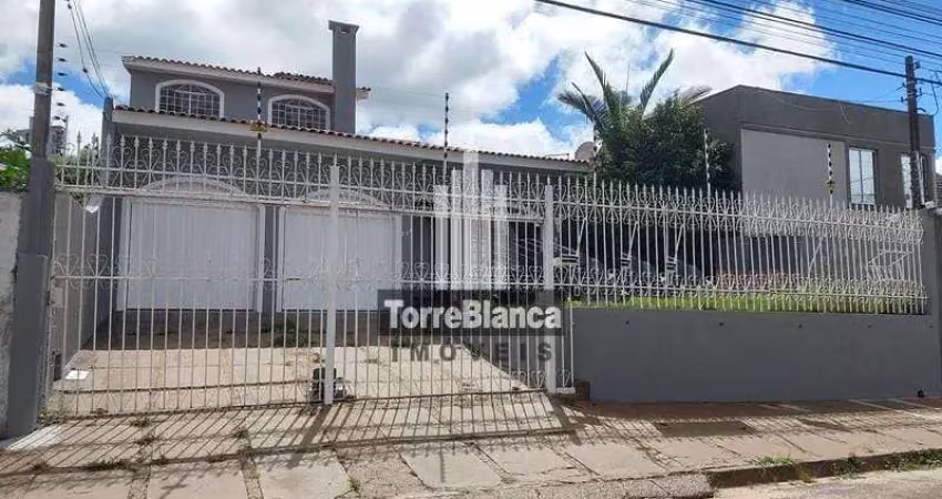 Sobrado semimobiliado com 4 dormitórios, churrasqueira para alugar, 395 m² - oficinas - ponta gross