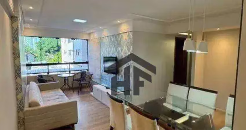 Apartamento de 74m² para alugar ou vender, com 2 quartos sendo uma suíte com closet, localizado nos aflitos, recife - pernambuco.
