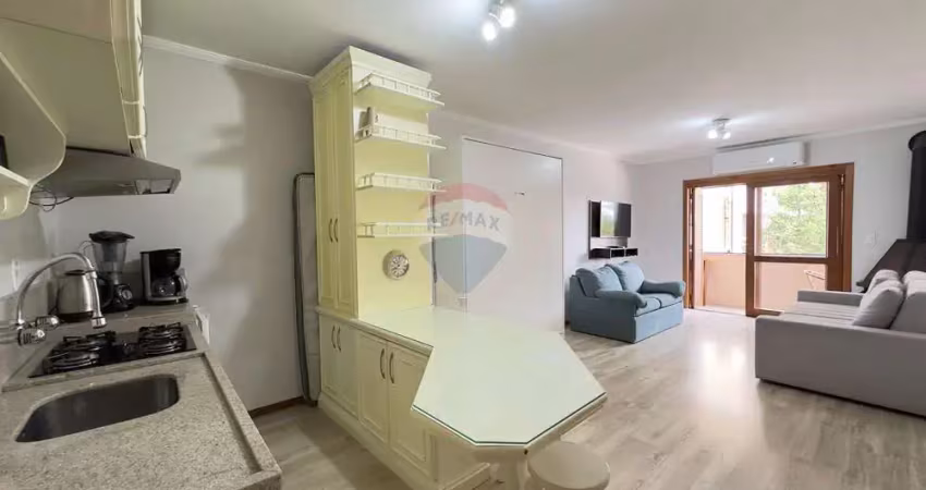 Apartamento compacto, 2 minutos da rua coberta, com alta rentabilidade em locação temporada.