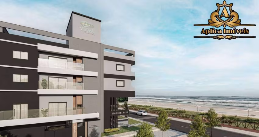 Residencial Villa Mares - Frente mar  - 01 suíte + 01 dorm.- Meia Praia