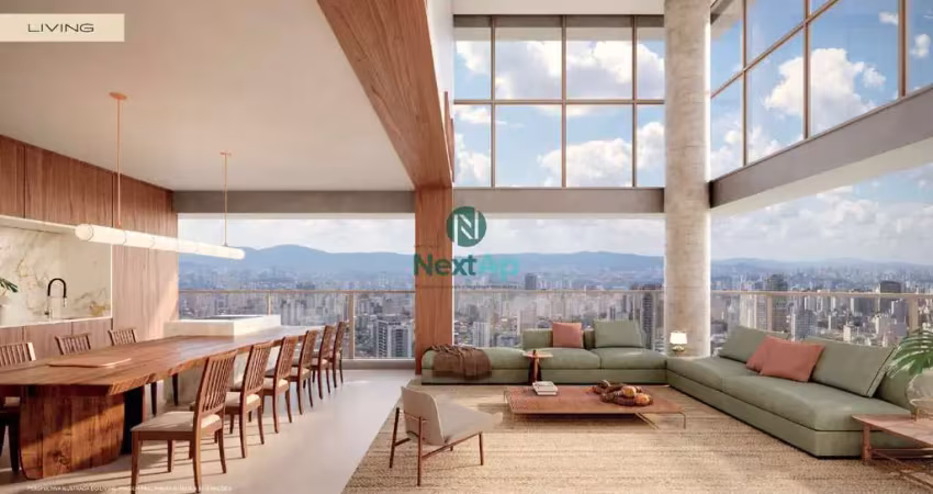 Apartamento à venda com pé direito duplo, 205 m², 4 suítes e quarto de serviço na vila madalena são pauo - sp