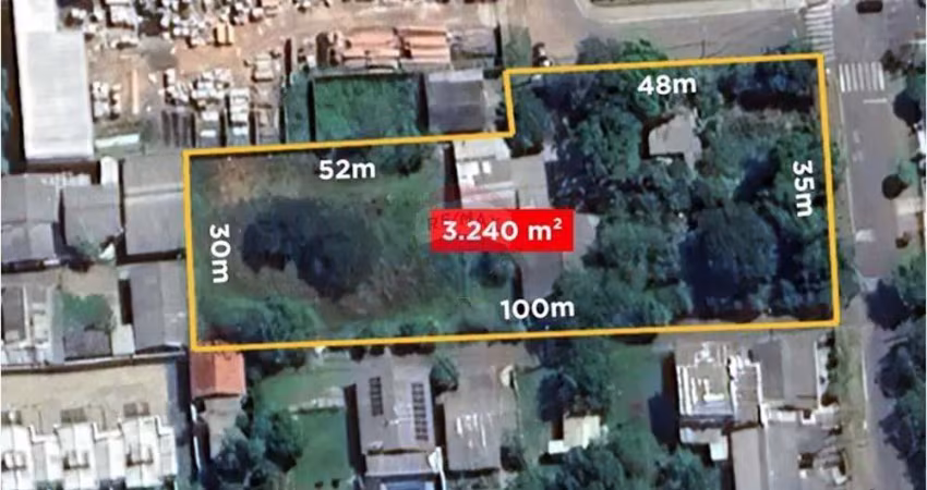 Ampla área de esquina com 3.240m²,  próximo à empresa prometeon, no parque dos anjos, em gravataí