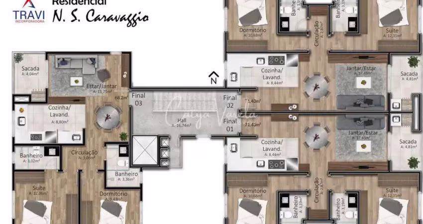 Apartamento com 3 quartos à venda na Rua Emma Vedana Palhosa, Santa Catarina, Caxias do Sul