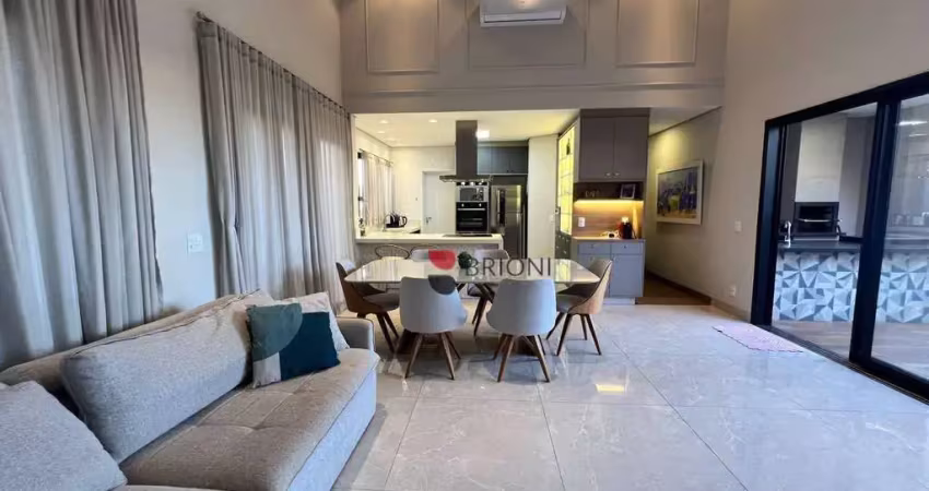 Casa térrea com mezanino, alto padrão com 237m², 3 quartos suites à venda no condomínio quinta dos ventos, em ribeirão preto/sp i imobiliária brioni