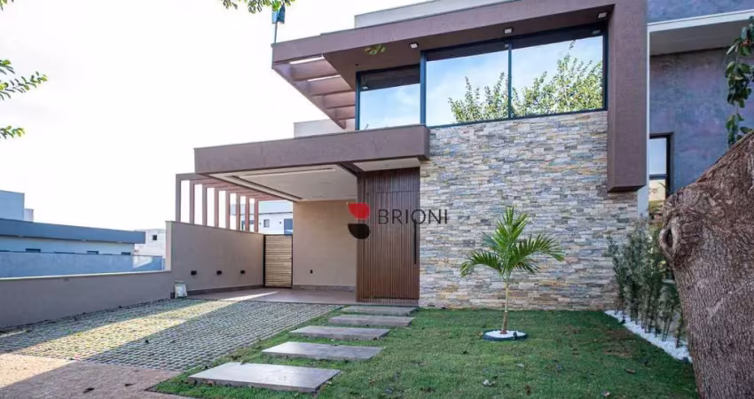 Casa térrea alto padrão com 164m², 3 quartos/suítes à venda no condomínio vivendas da mata em ribeirão preto/sp i imobiliária brioni imóveis