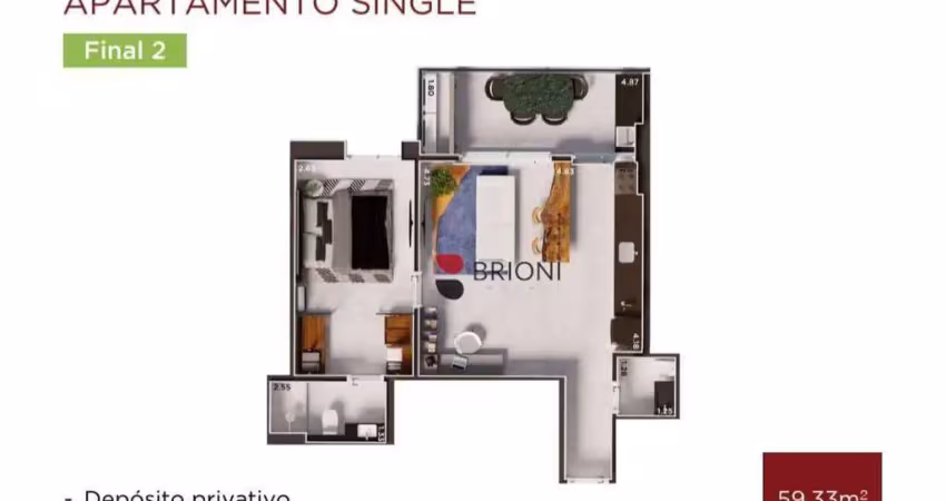 Apartamento com 1 dormitório à venda, 59 m² por r$ 579.615,60 - nova aliança - ribeirão preto/sp